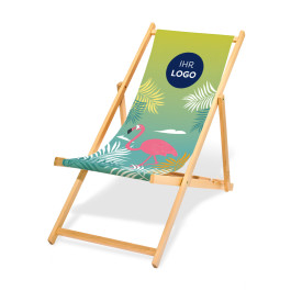Holz-Liegestuhl mit Design "Sommer"