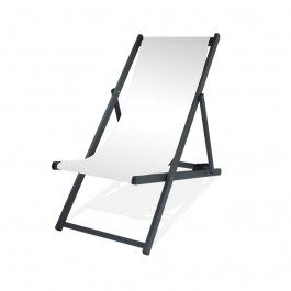 Aluminium-Liegestuhl ATROX, wechselbarer Bezug, schwarz, weiß