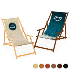 Holz-Liegestuhl CLASSICO mit Armlehnen, getackert